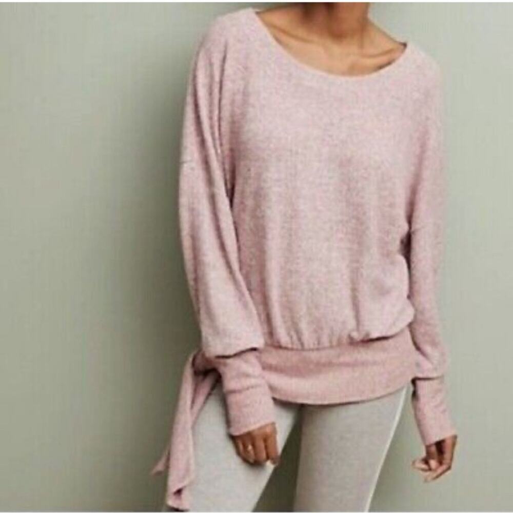 ANTHROPOLOGIE SATURDAY SUNDAY PAYTON BRUSHED FLEECE KNOT SIDE SWEATER SIZE L
